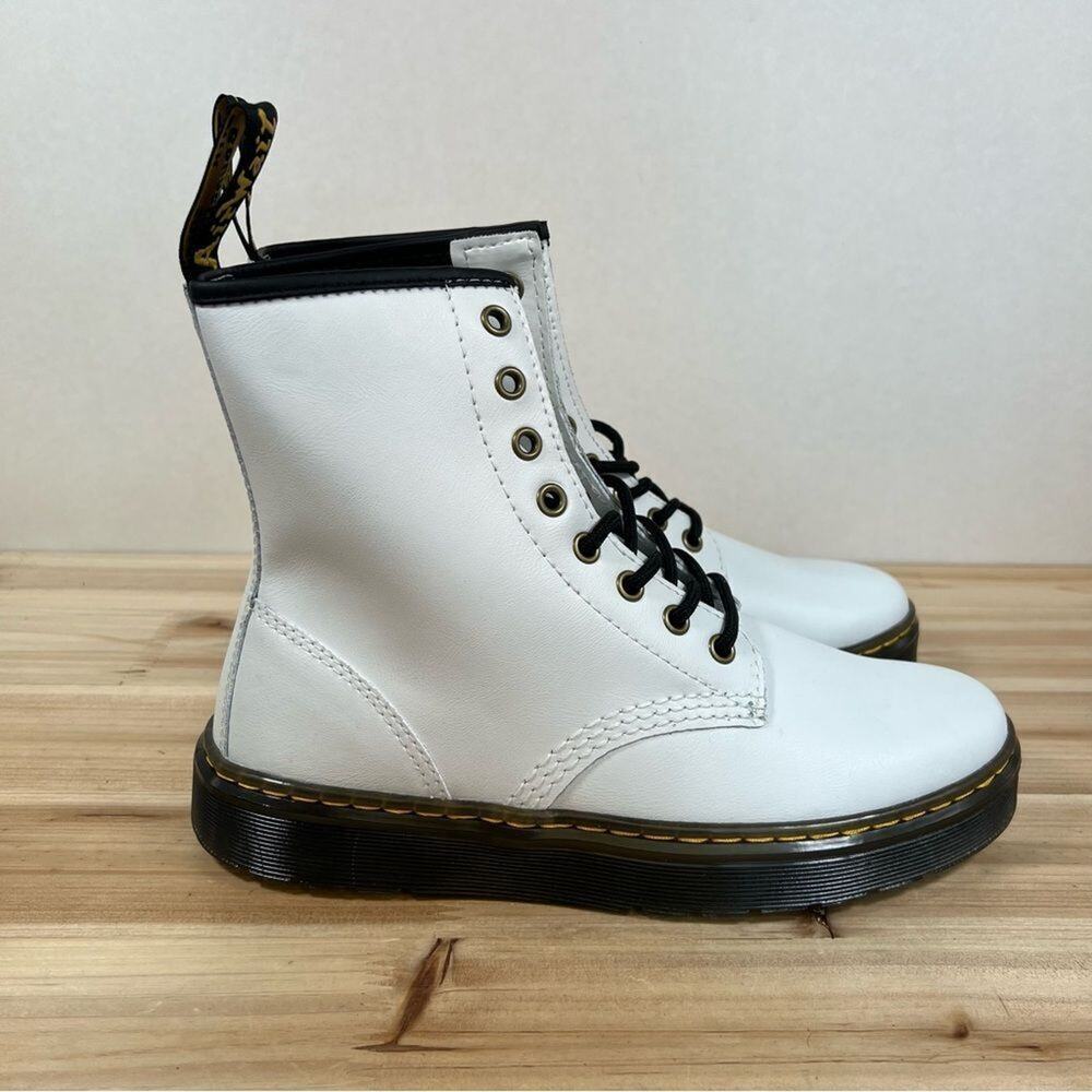 NEW Dr. Martens 1460 doc Zavala womens 8 hi combat leather boots white black
